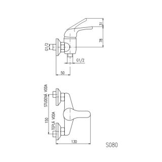 Смеситель для биде Rav Slezak Colorado CO145.5KBZ белый золото